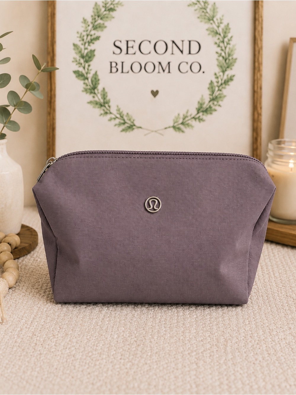 Lululemon Navy Blue Everyday Essentials Zip Pouch Cosmetic Bag NWOT